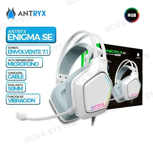 ANTRYX AURICULAR ANTRYX ENIGMA SE WHITE 7.1 VIRTUAL SURROUND RGB