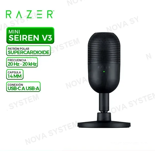 RAZER MICROFONO RAZER SEIREN V3 MINI, USB, BLACK