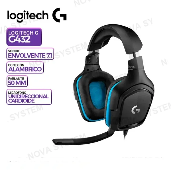 LOGITECH AURICULAR GAMING LOGITECH G432, 7.1, BLACK