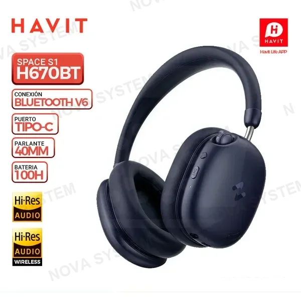 HAVIT AURICULAR INALAMBRICO HAVIT SPACE S1 H670BT, Azul