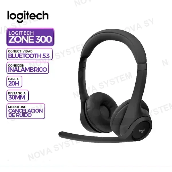 LOGITECH AURICULAR LOGITECH ZONE 300, INALAMBRICO/BT, BLACK