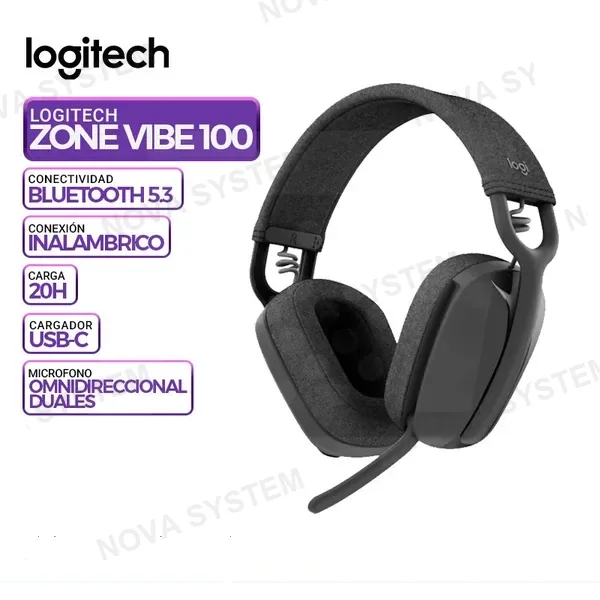 LOGITECH AURICULAR LOGITECH ZONE VIBE 100 BLUETOOTH BLACK