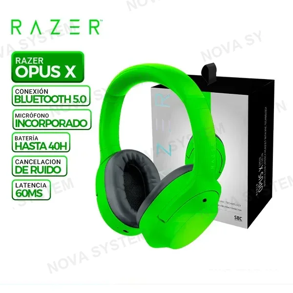 RAZER AURICULAR RAZER OPUS X, BLUETOOTH 5.0 GREEN