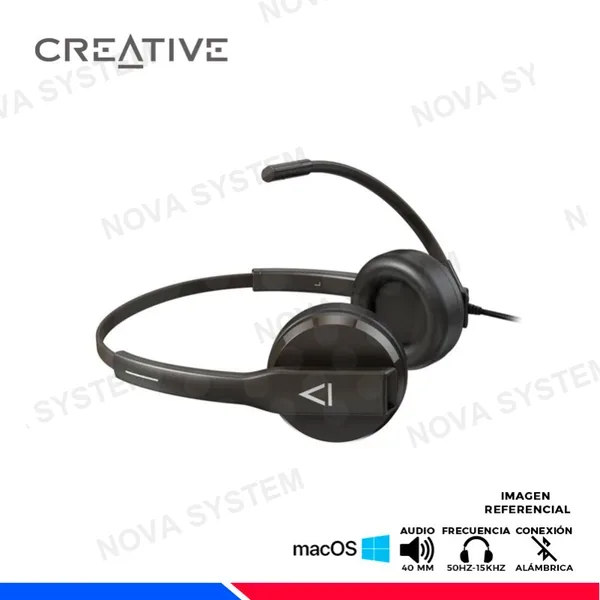 AURICULAR CREATIVE HS-230, USB, BLACK