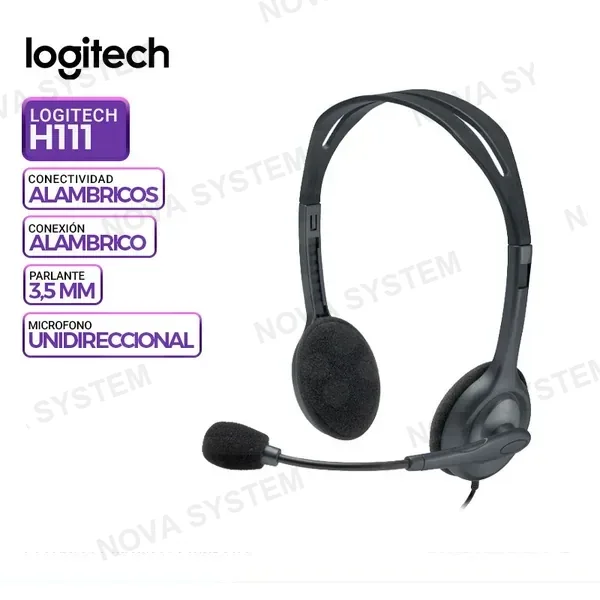 LOGITECH AUDIFONO MICROFONO LOGITECH H111 SILVER