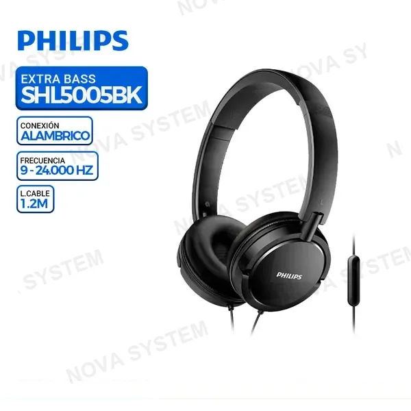 PHILIPS AURICULAR PHILIPS SHL5005BK EXTRA BASS