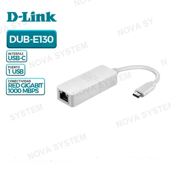 ADAPTADOR USB-C A GIGABIT ETHERNET LAN DUB-E130