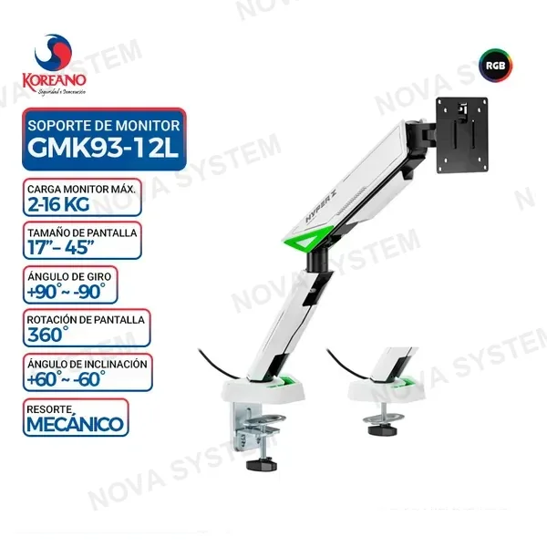 SOPORTE PARA MONITOR KOREANO GMK93-12L, RGB