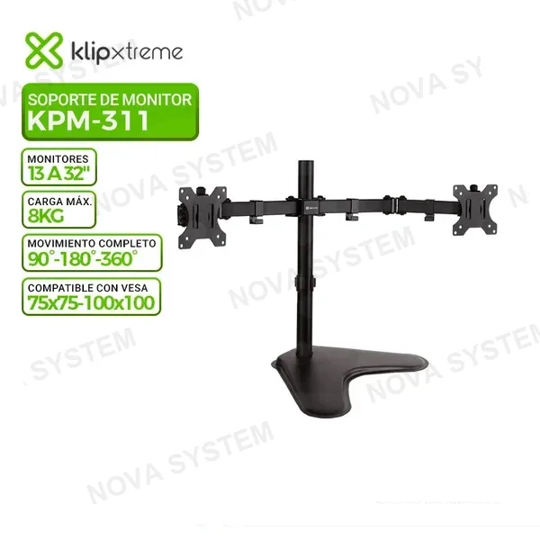KLIP XTREME SOPORTE PARA 2 MONITORES KLIP XTREME KPM-311