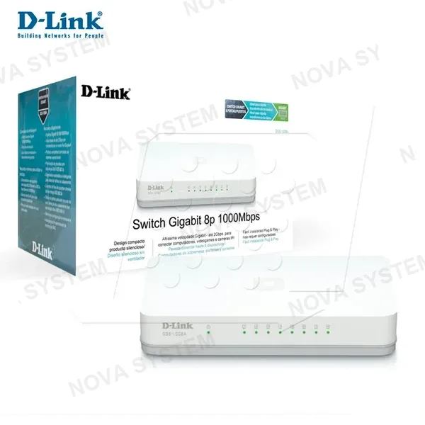 D-LINK SWITCH D-LINK DGS-1008A, 8 PUERTOS GIGABIT