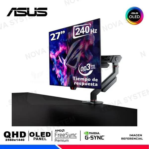 ASUS MONITOR ASUS ROG Swift OLED PG27AQDM-R, 27" Oled, 2K QHD, 240Hz, 0.03ms, Nvidia G-Sync