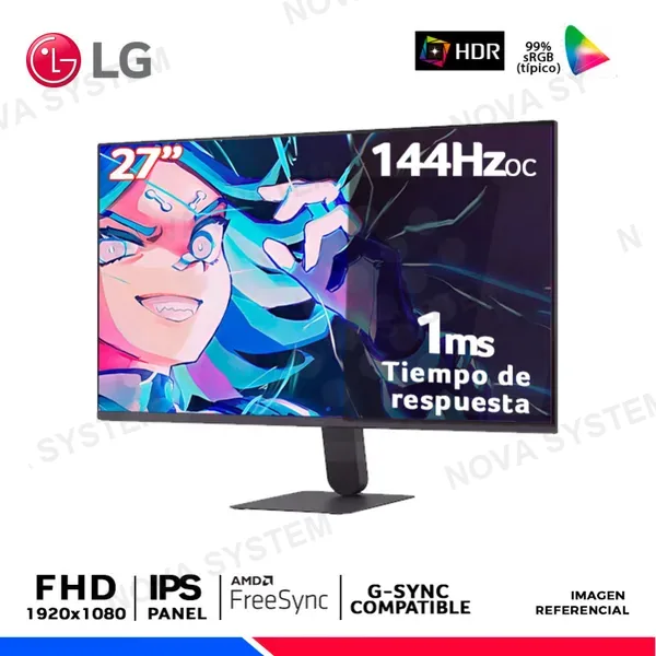LG MONITOR LG ULTRAGEAR G4 27G411A-B, 27" IPS, FHD, 144Hz OC, 1ms, Compatible G-Sync, FreeSync