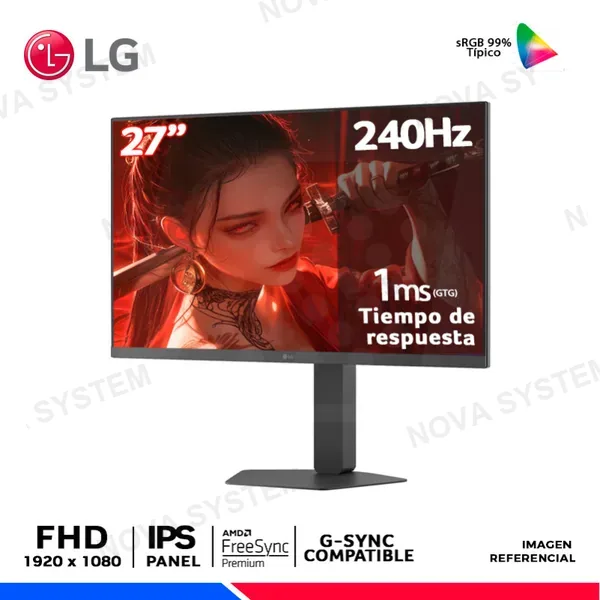 LG MONITOR LG UltraGear 27G440A-B, 27" IPS, FHD, 240Hz, 1ms, Compatible G-Sync, FreeSync