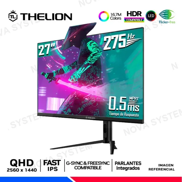 THELION MONITOR GAMING THELION IPG27FQI, 27" IPS, 2K QHD, 275Hz, 0.5ms MPRT, Compatible G-Sync, FreeSync