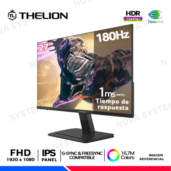 THELION MONITOR THELION MG27EFI, 27" IPS, FHD, 180Hz, 1ms MPRT, Compatible G-Sync, FreeSync