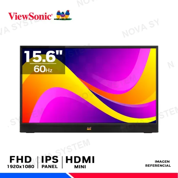 VIEWSONIC MONITOR ViewSonic PORTABLE VA1655, 15.6" IPS, FHD, 60Hz, 7ms, USB Type-C