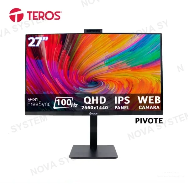 TEROS MONITOR TEROS TE-2715CS, 27" IPS, QHD, 100Hz, 1ms, CÁMARA WEB