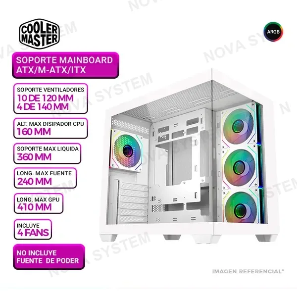 COOLER MASTER CASE COOLER MASTER ELITE 681 WHITE, 4 CO