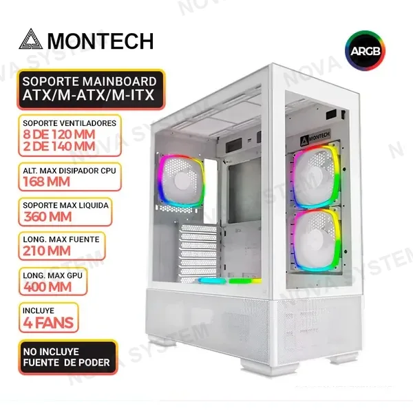 MONTECH CASE MONTECH SKY TWO, WHITE