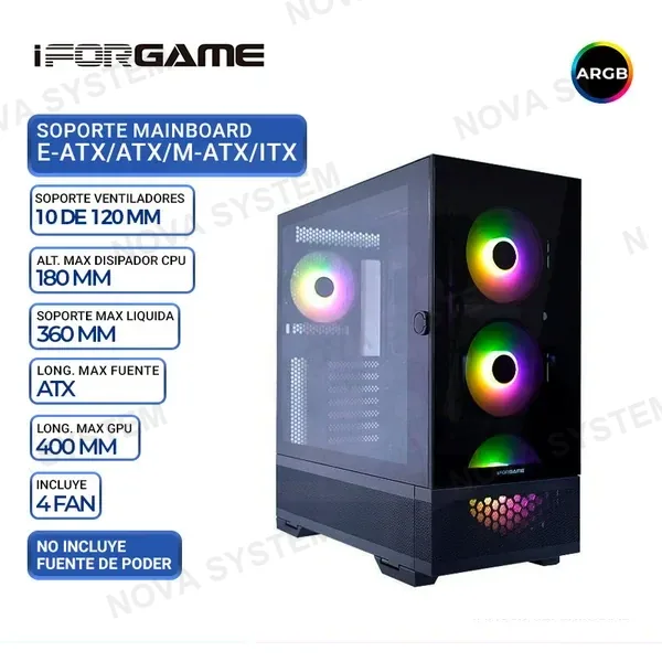 IFORGAME CASE GAMER IFORGAME X5, V/TEMPLADO, ARGB