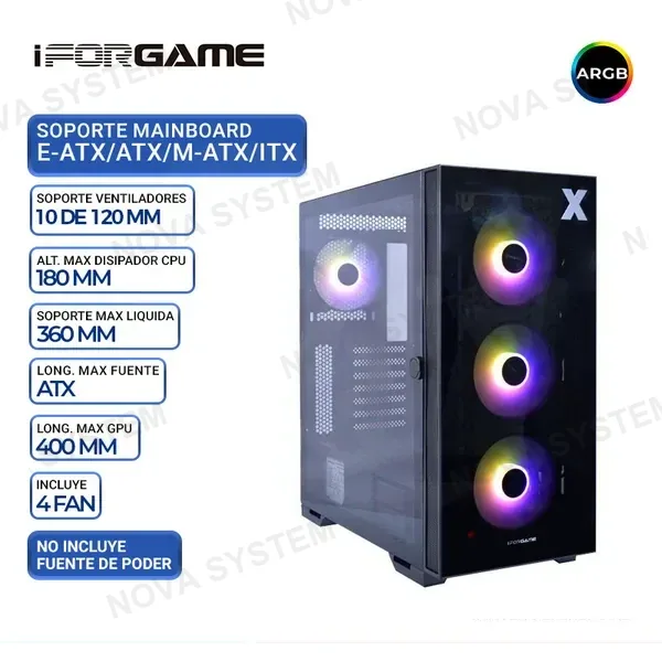 IFORGAME CASE GAMER IFORGAME X3, V/TEMPLADO, ARGB