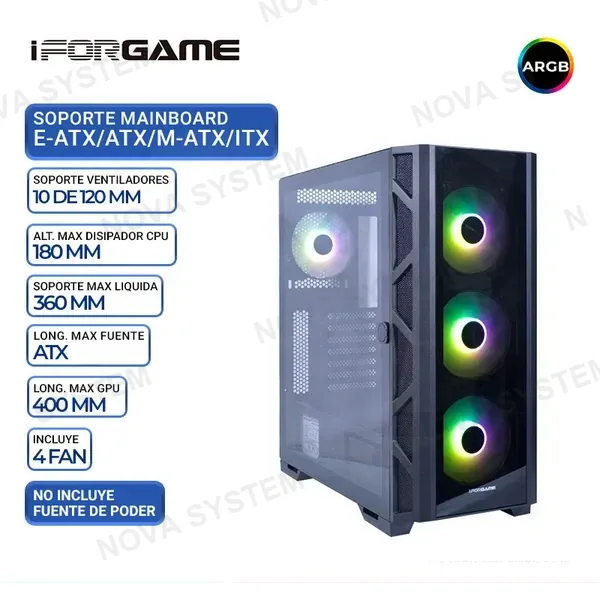 IFORGAME CASE GAMER IFORGAME X2, V/TEMPLADO, ARGB