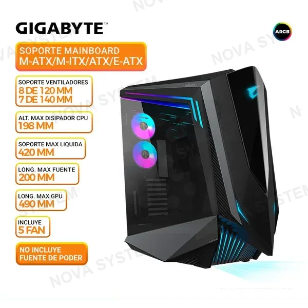 GIGABYTE CASE GIGABYTE AORUS C700 GLASS, V/TEMPLADO, ARGB