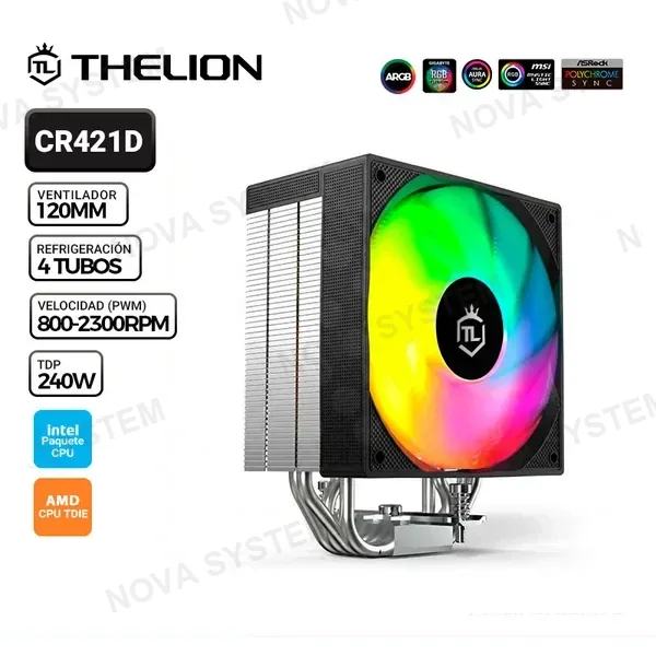 THELION COOLER DE PROCESADOR THELION CR421D, ARGB