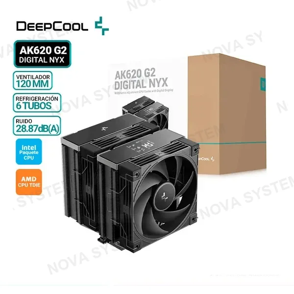 DEEPCOOL COOLER DE PROCESADOR DEEPCOOL AK620 G2 DIGITAL NYX BK