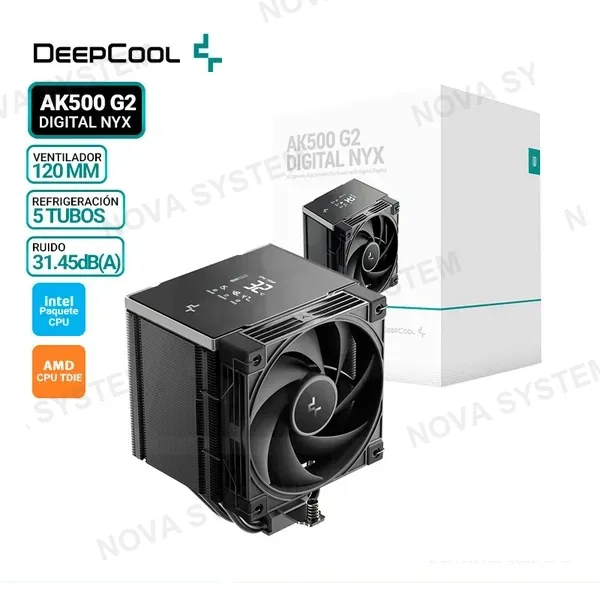 DEEPCOOL COOLER DE PROCESADOR DEEPCOOL AK500 G2 DIGITAL NYX BK