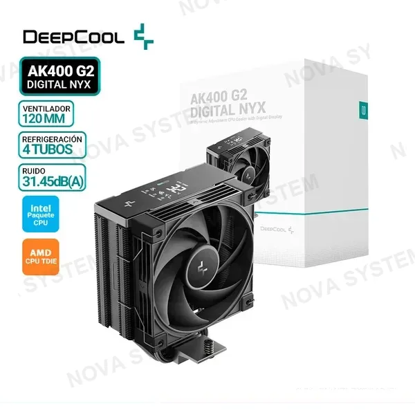 DEEPCOOL COOLER DE PROCESADOR DEEPCOOL AK400 G2 DIGITAL NYX BK