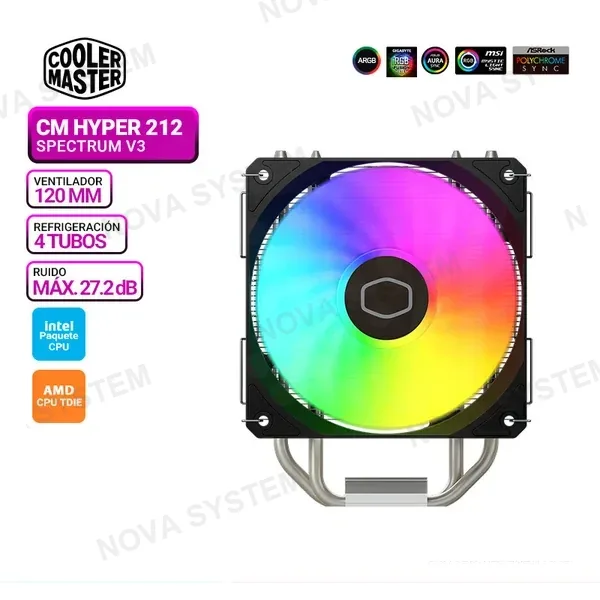 COOLER DE PROCESADOR CM HYPER 212 SPECTRUM V3, ARGB