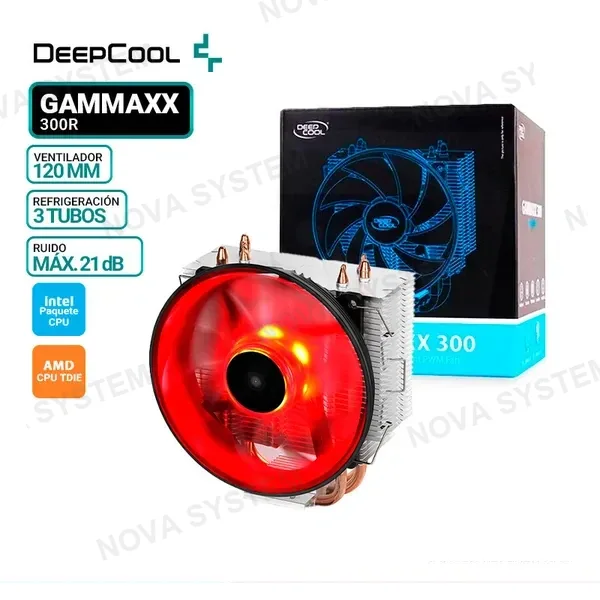 DEEPCOOL COOLER PROCESADOR DEEPCOOL GAMMAXX 300R LED RED