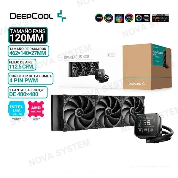 DEEPCOOL REFRIGERACION LIQUIDA DEEPCOOL SPARTACUS 420, LCD