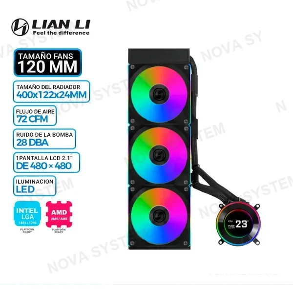 LIAN LI REFRIGERACIÓN LIQUIDA LIAN LI HydroShift II LCD-C 360CL Black