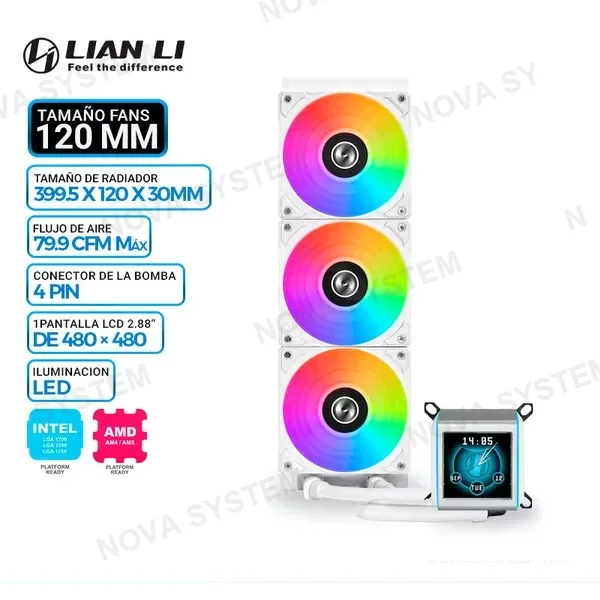 LIAN LI REFRIGERACION LIQUIDA LIAN LI GALAHAD II LCD 360, WHITE