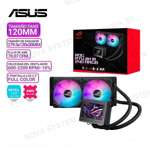 ROG REFRIGERACION LIQUIDA ROG RYUJIN III 240 ARGB, BLACK