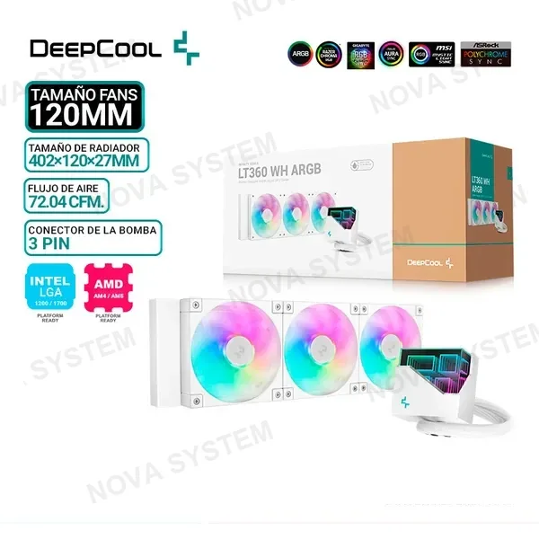 DEEPCOOL REFRIGERACION LIQUIDA DEEPCOOL LT360 WH, ARGB