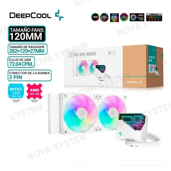 DEEPCOOL REFRIGERACION LIQUIDA DEEPCOOL LT240 WH, ARGB