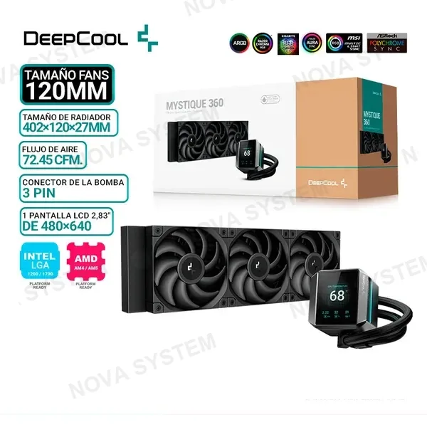 DEEPCOOL REFRIGERACION LIQUIDA DEEPCOOL MYSTIQUE 360, PANTALLA