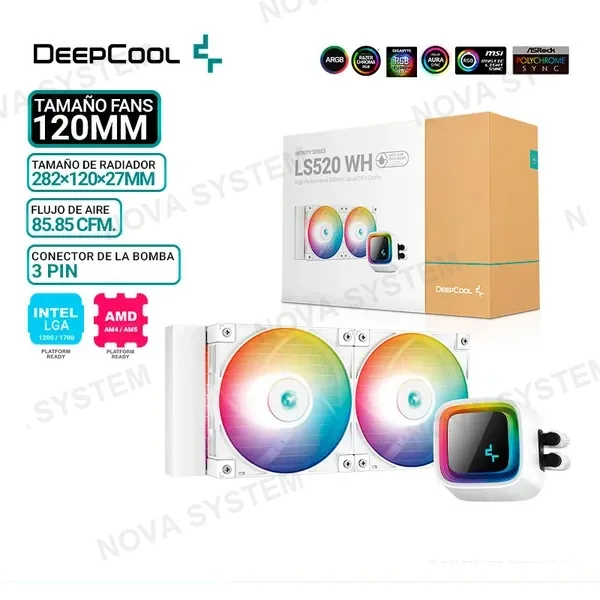 DEEPCOOL REFRIGERACION LIQUIDA DEEPCOOL GAMMAXX LS520 WH, LED RGB