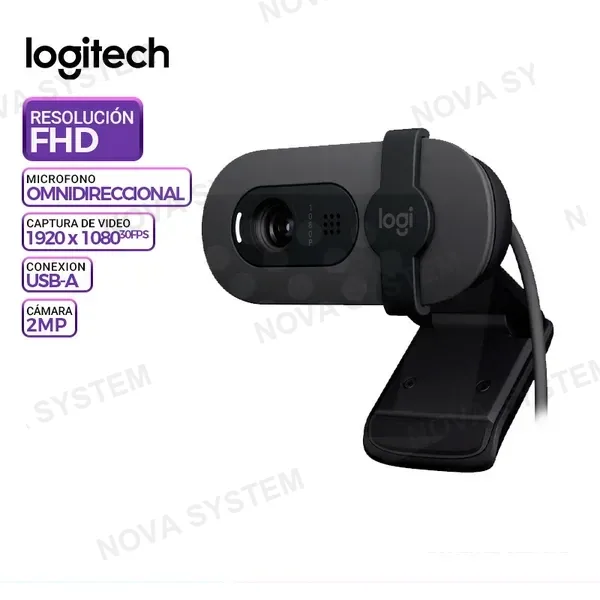LOGITECH CAMARA WEB LOGITECH BRIO 100 FHD 1080p USB-A, GRAPHITE