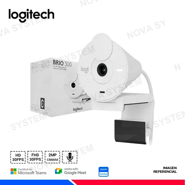 LOGITECH CAMARA WEB LOGITECH BRIO 300 FHD 1080p USB-C WHITE