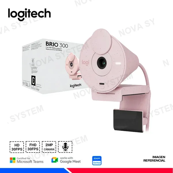 LOGITECH CAMARA WEB LOGITECH BRIO 300 FHD 1080p USB-C ROSE