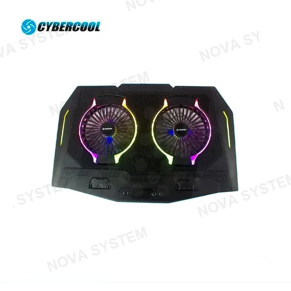 COOLER GAMING PARA LAPTOP CYBERCOOL HA-N10, 2 COOLER 14CM RGB