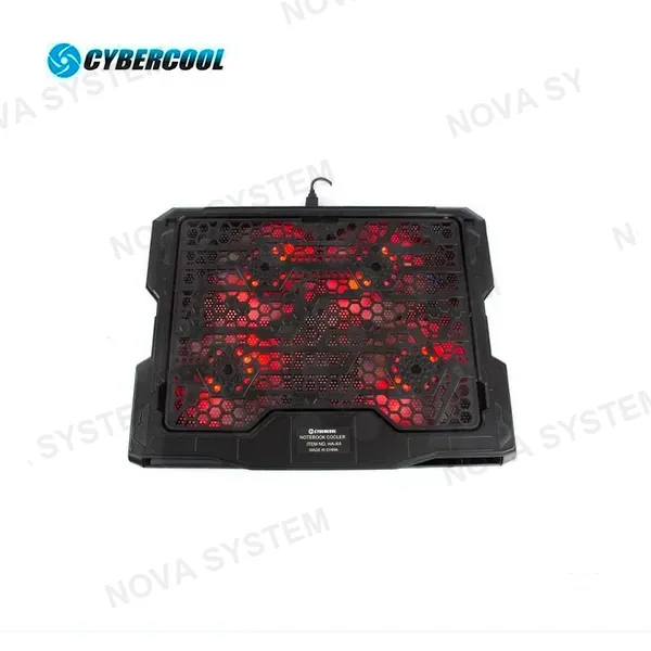 COOLER GAMING PARA LAPTOP CYBERCOOL HA-K4 4 COOLER 12CM LED ROJO