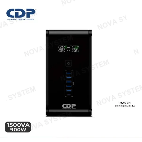 UPS CDP R-SMART1510i, 1500VA/900W, 10 Tomas, 5 USB Tipo-A, 1 USB Tipo-C