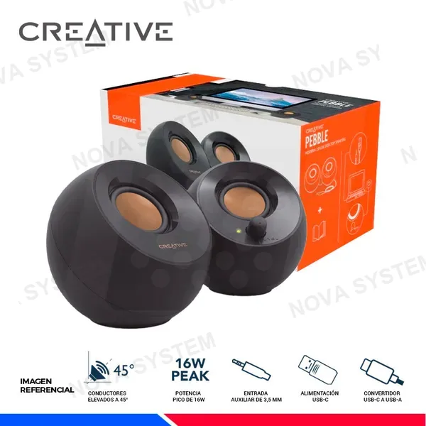 PARLANTE CREATIVE PEBBLE V2, 2.0 BLACK