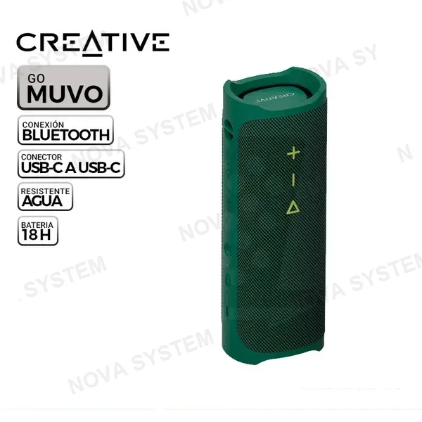 PARLANTE CREATIVE MUVO GO, 20W, BLUETOOTH, GREEN