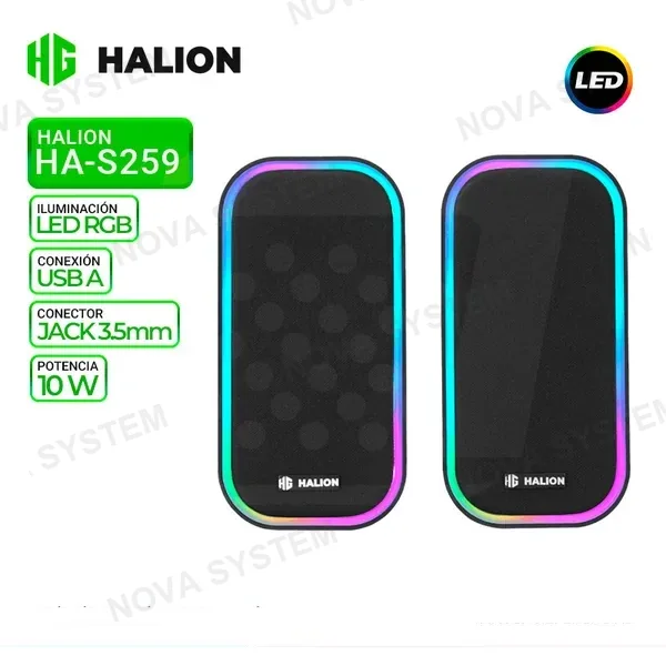 HALION PARLANTE 2.0 HALION, GAMING HA-S259 RGB